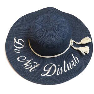 Tropical Trends DPC Dorfman Pacific Beach Floppy Sun Hat Do Not Disturb‎ Blue